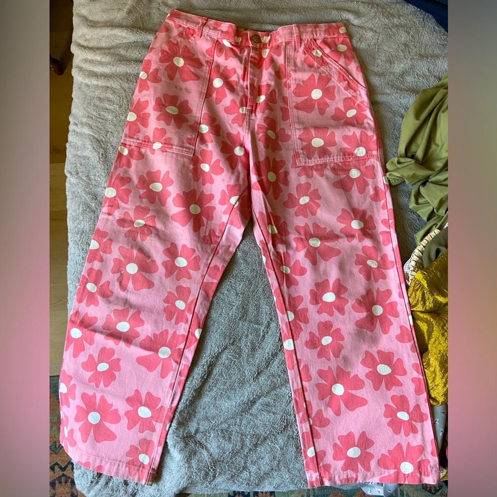 Big Bud Press Pink Big Daisy Work Pants in Large